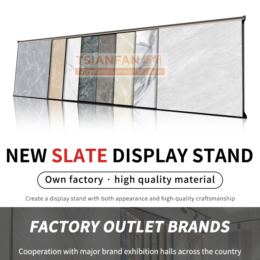 Large tile slab push-pull display frame flooring display rack