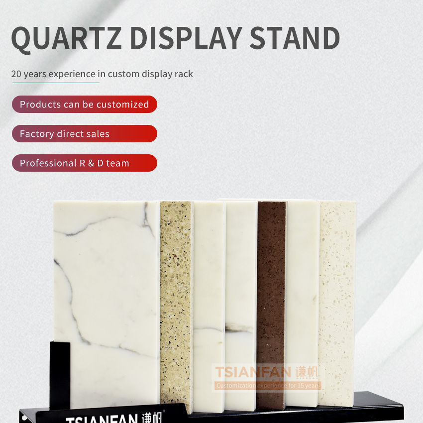 Quartz tile sample table display rack