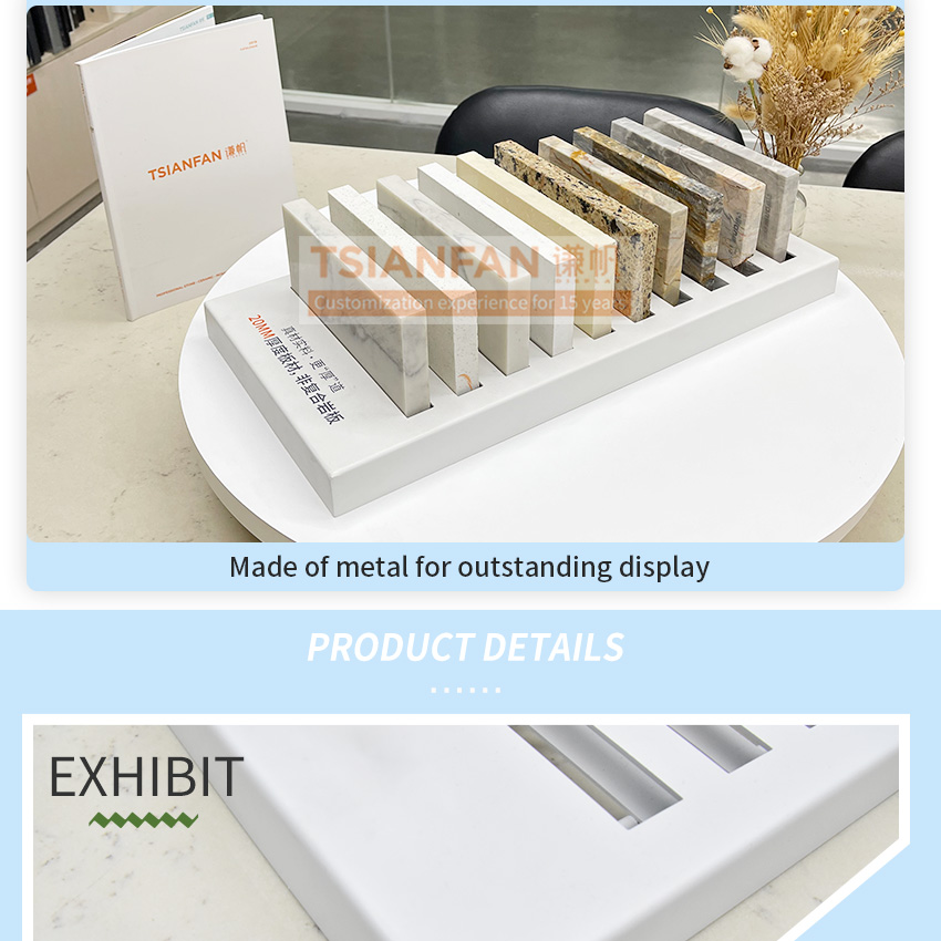 Quartzite Ceramic tile sample counter display frame