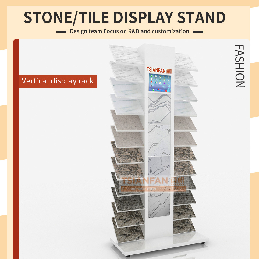 ceramic tile stone floor display frame double row display rack