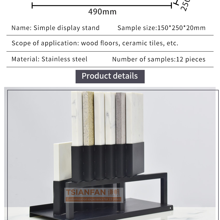 Tile sample countertop porcelain socket display frame