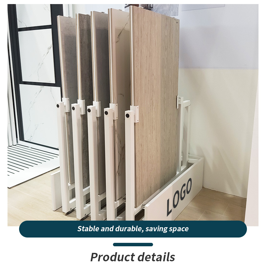 Pull-out rotating ceramic tile floor sample display stand shelf frame