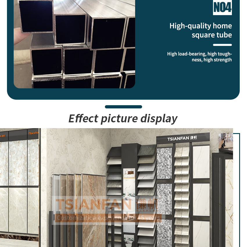 Pull-out rotating ceramic tile floor sample display stand shelf frame