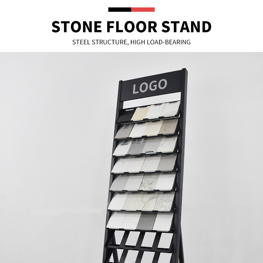 Hot Sale Custom Tower tile Quartz stone display Floor Standing rack LD014-1