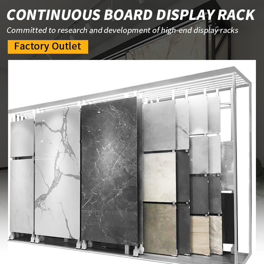 Large tile board push pull sliding display Cabinet Factory Customize For Showroom