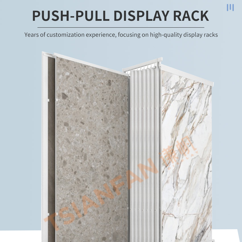 Tile Marble Granite stone push pull display floor stand Cabinet