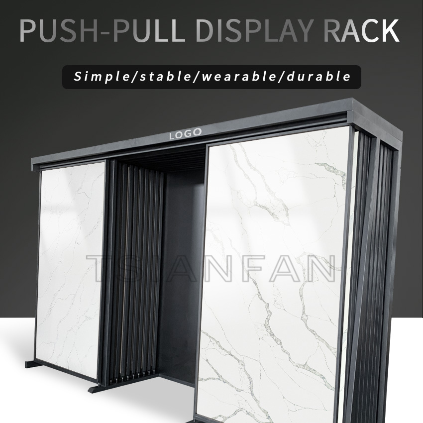 Hanging Sliding Tile Wood Granite Marble Sample Push Pull Display Stand TL005-4