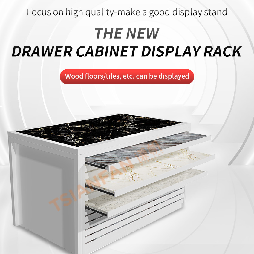 Tile Ceramic Marble Granite Stone Metal Drawer sliding display Cabinet