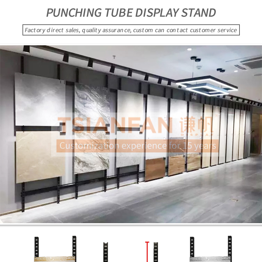 Tile stone board hanging display rack punching tube wall 