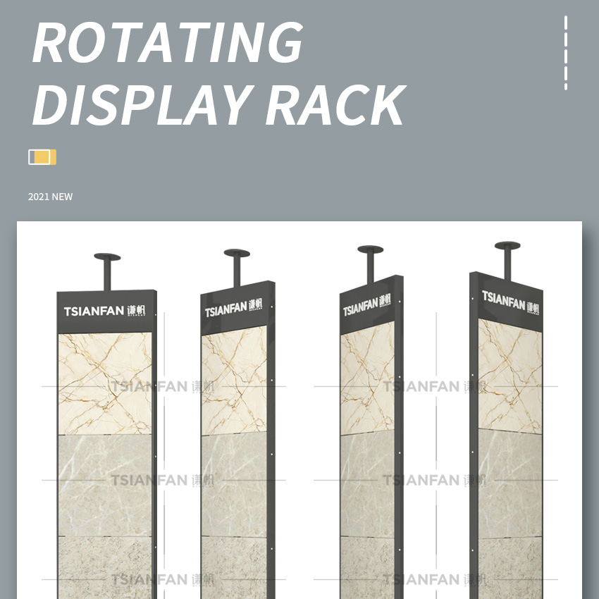 Exhibition hall Granite Quartz stone Plank rotating display rack