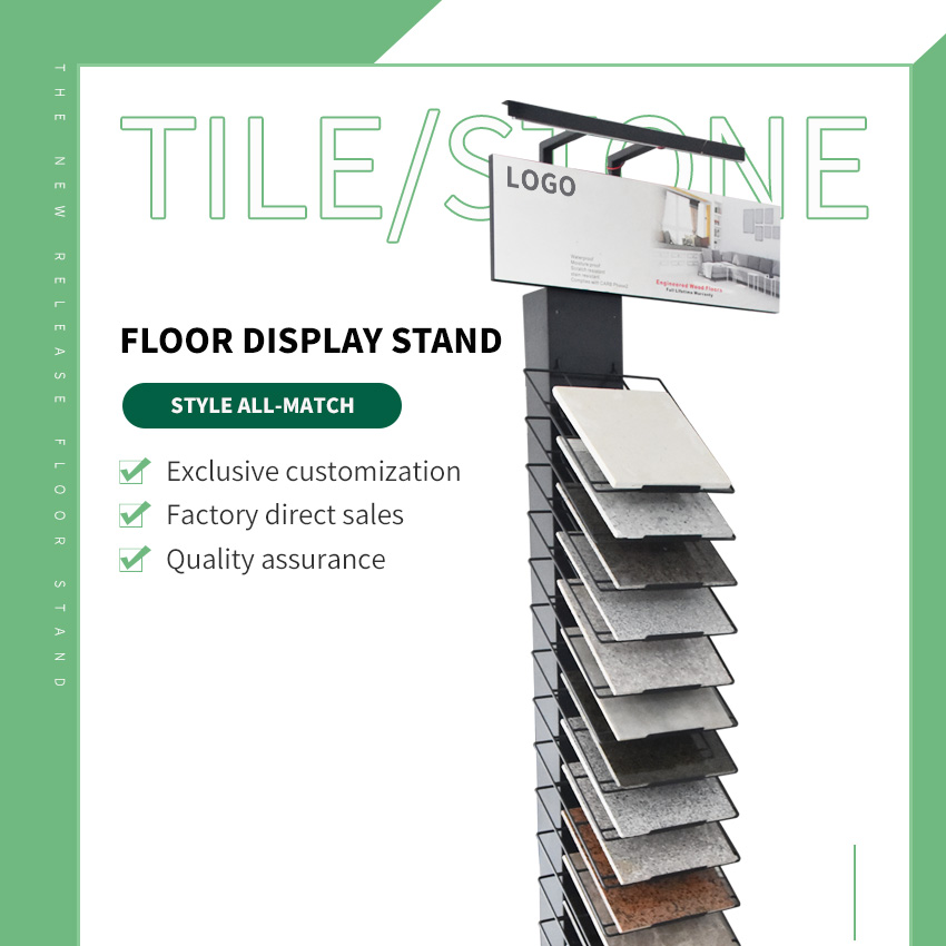 Metal flooring showroom tower tile stone display rack LD017-3