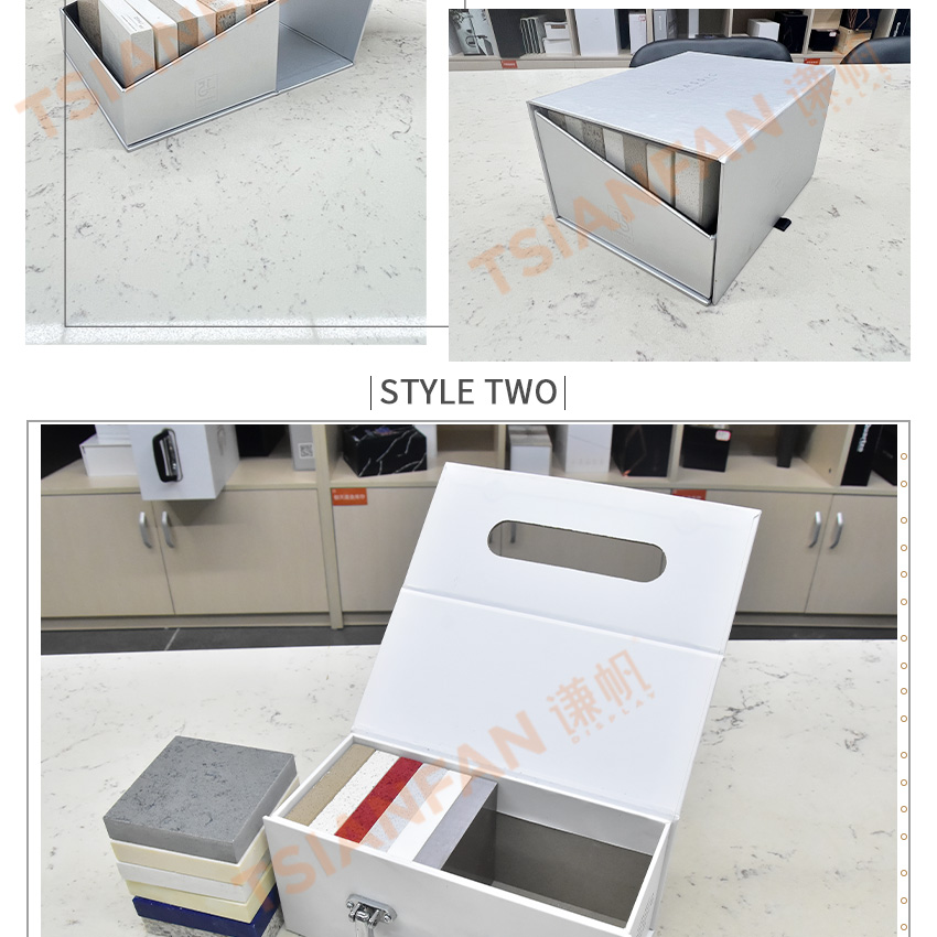 folding paper packaging show case tile mosaic granite stone displays box