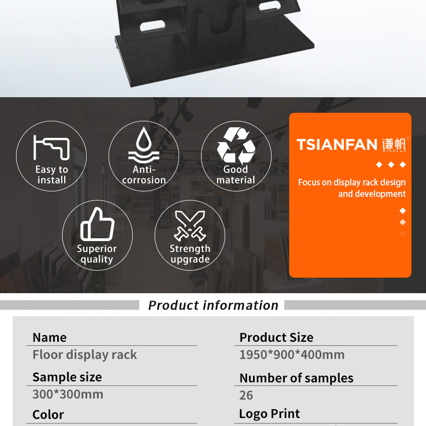 Factory Show Waterfall Sample tile Marble Quartz Display Rack SR088
