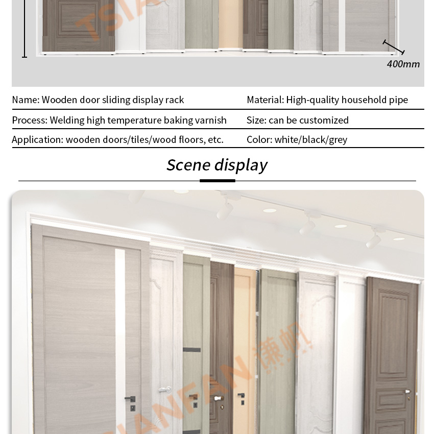 Showroom Design Customize door push pull sliding display rack