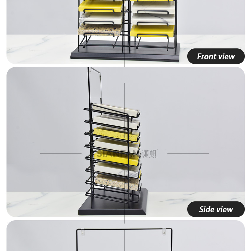 Wholesale Double Side Metal Marble Tiles Stone Sample Display Stand