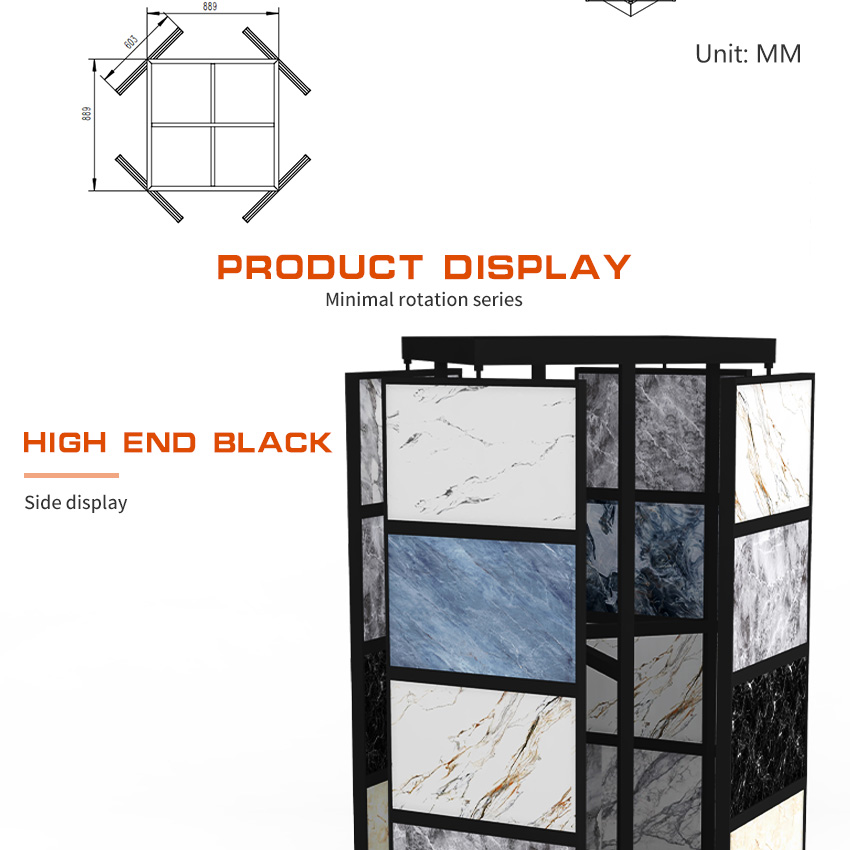 Tile Ceramic Stone rotating display Marble Mosaic Metal display rack