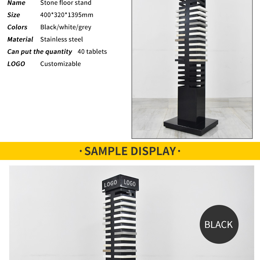 Factory Custom Quartz Metal Tile Sample Stone Stand Display Rack LD015-2