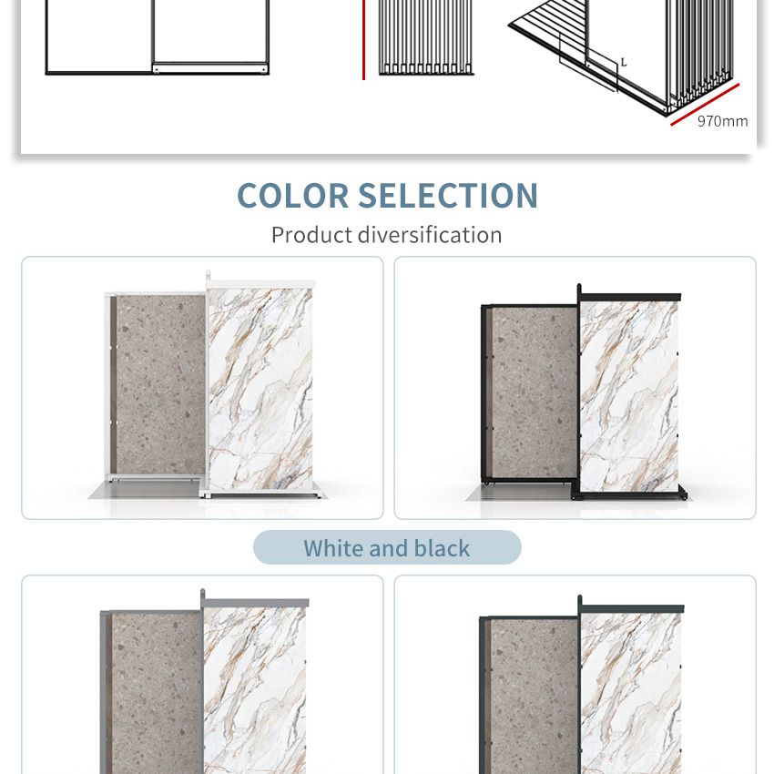 Tile Marble Granite stone push pull display floor stand Cabinet