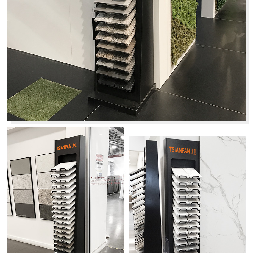 Granite Quartz Marble Tile Sample Floor Standing Showroom Custom Metal Stone Display Rack