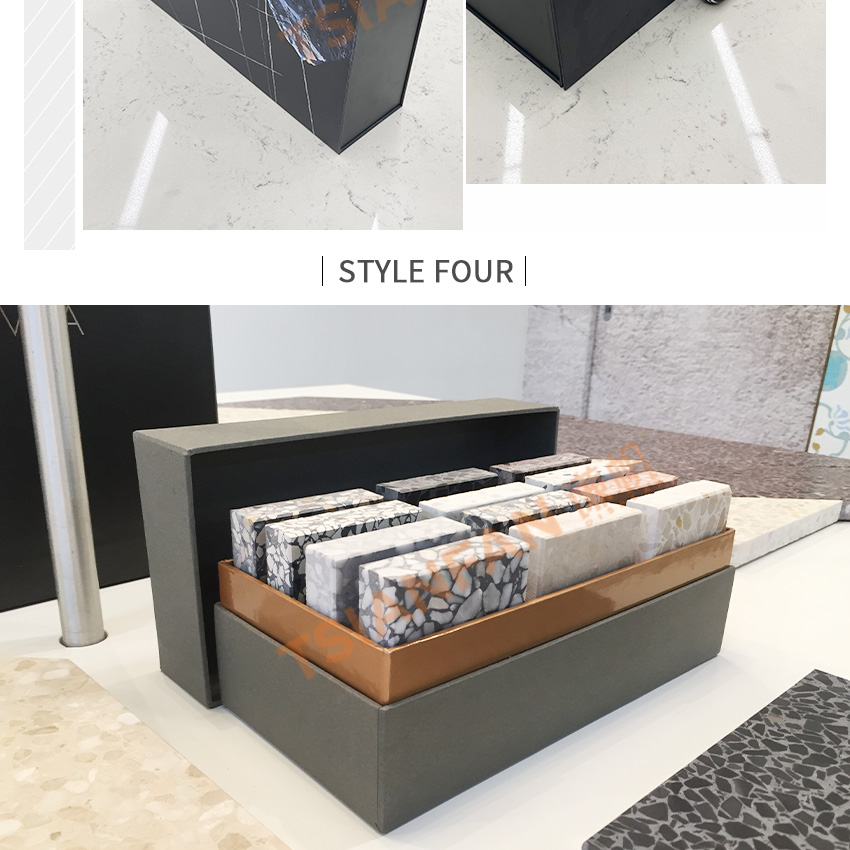 folding paper packaging show case tile mosaic granite stone displays box