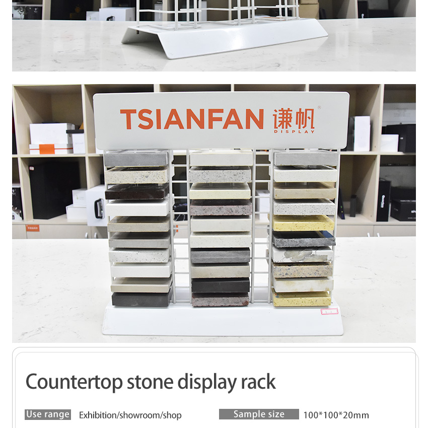 High Quality Metal Sample Quartz Ceramic Tile Countertop Stone Display Rack