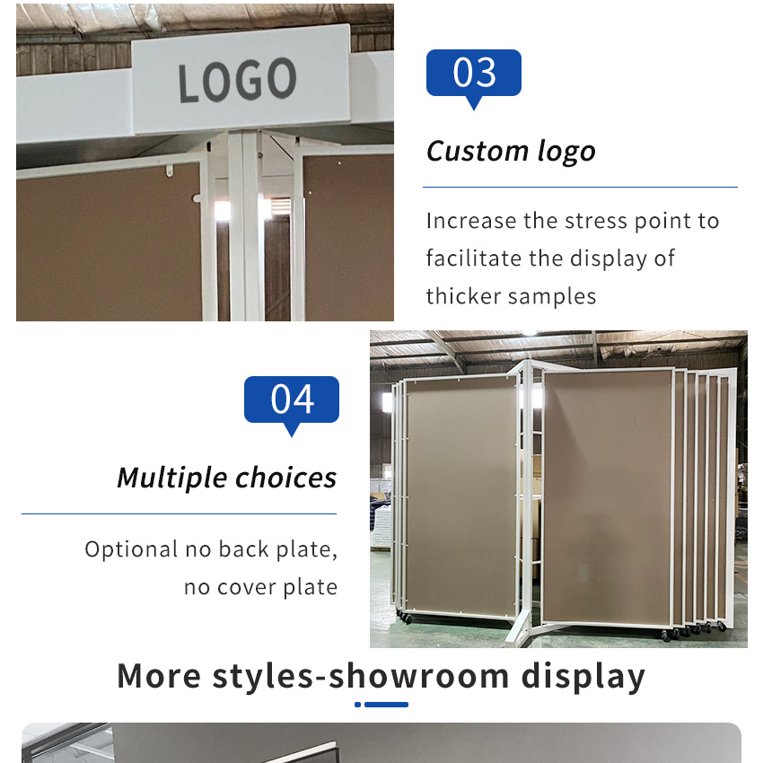 Customize Metal display rack Large Tile board Marble Stone sliding rotating Display Stand