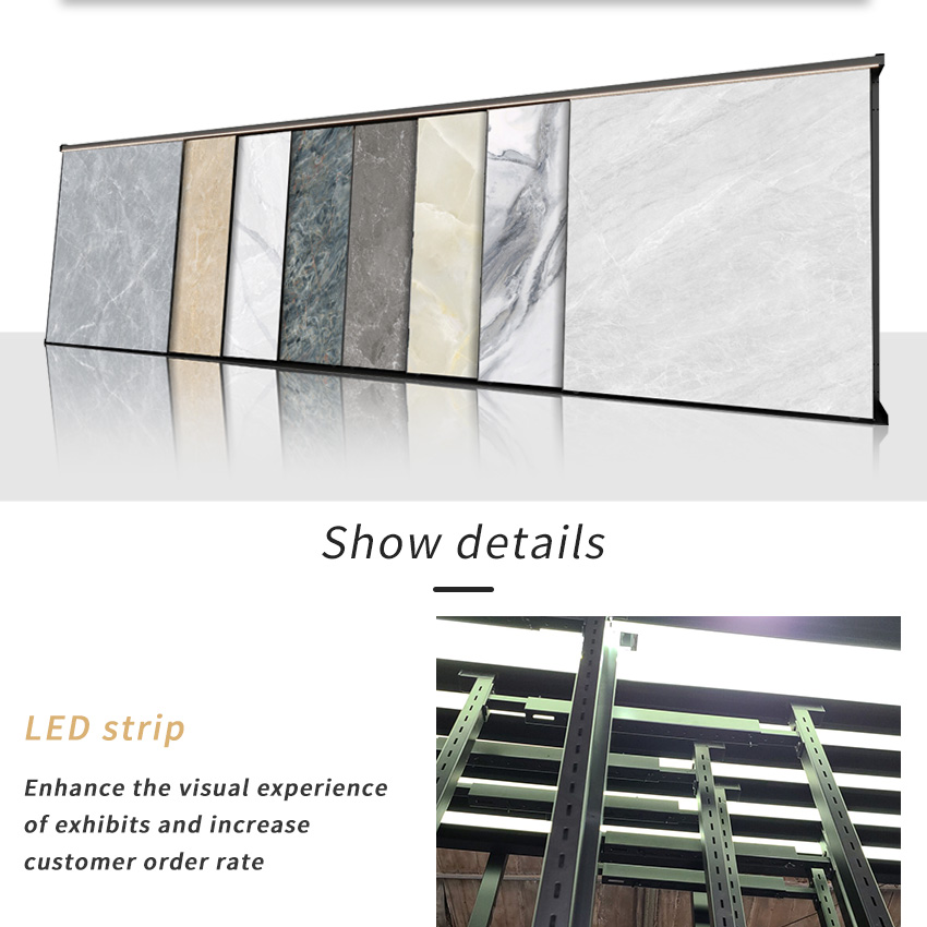 Tile Granite Slab Displays Panel sliding Display Racks For Showroom TL010-2