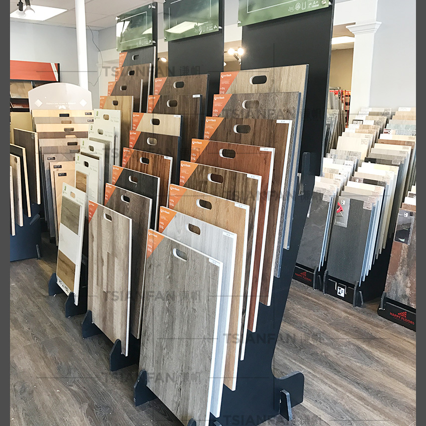 Wholesale Custom Hardwood Sample Metal Wooden Tile Display Flooring Racks Stand