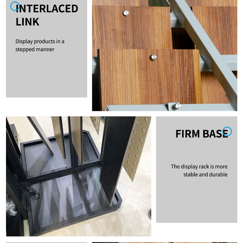 Wood Floor Display Stands Customized metal wood flooring exhibition display racks