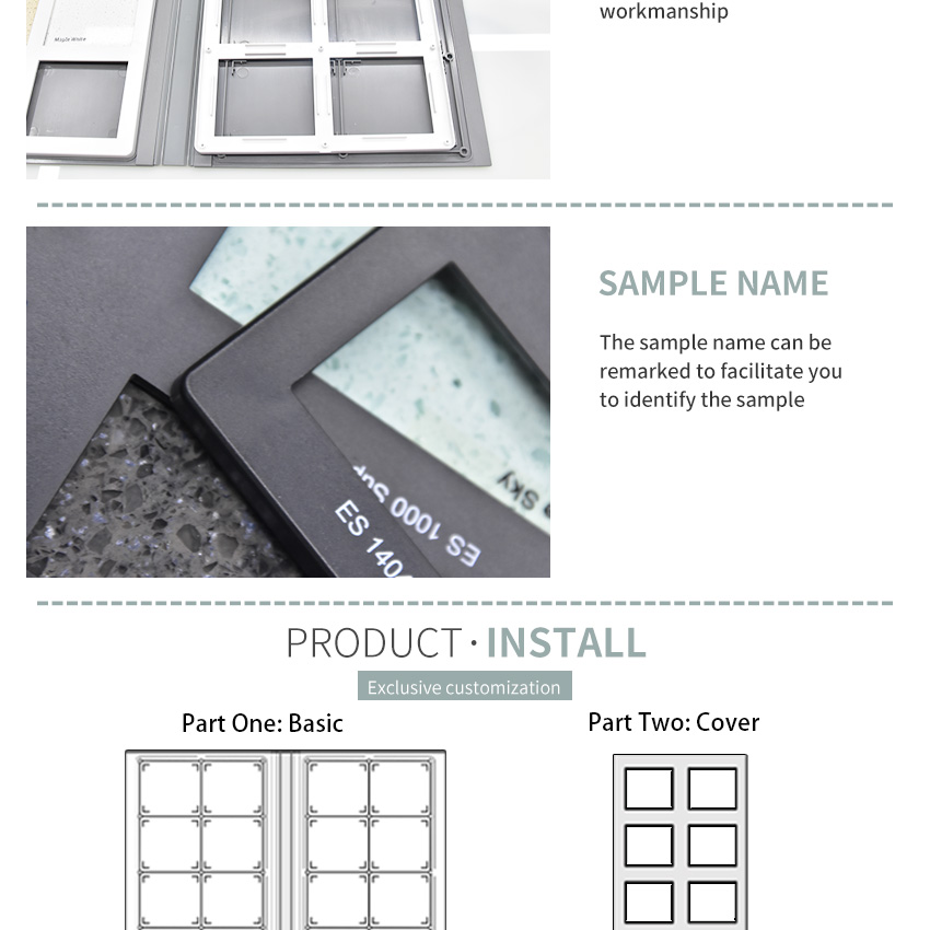 Quartz mosaic marble stone tile sample display book Folder Panel Packing