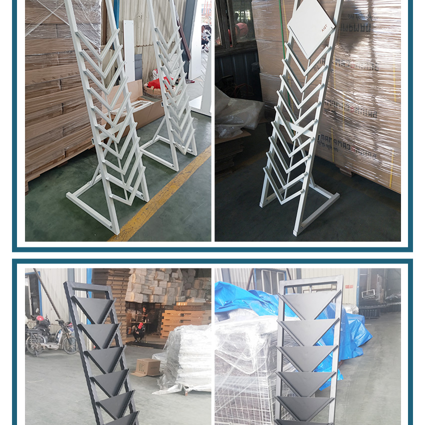 Factory Customize stone show metal shelf Tile Granite Floor stand SRL113