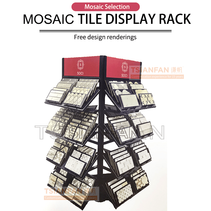 mosaic sample rotating display rack Natural stone Metal ceramic tile board multilayer display frame ML005
