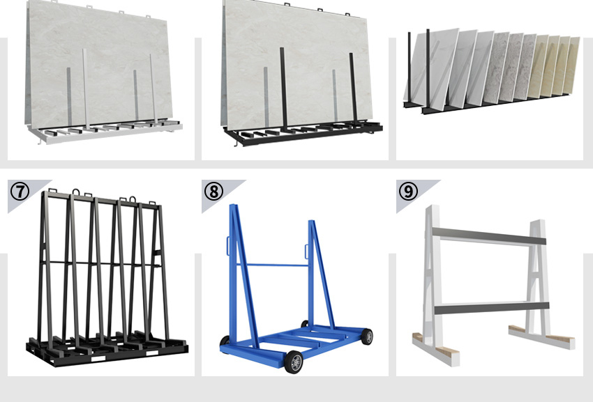 Marble Granite Stone slab display rack double sided A-frame transport cart