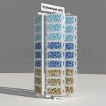 Name:  Mosaic Display Stand For Sale MZ2020 Model Number: MZ2020 Appearance Size: customized product Used field: Granite, marble, quartz stone samples show Color: As you requirement Capacity Hold A Lot Of Samples Brand Name: Tsianfan Price Term: FOB Payment Term: T/T Place of Origin: XiaMen,Fujian, China (Mainland) Logo Print: As Per Customer’s Request Sample Dimension: Customized Surface: Screen printing, printing logo, stickers Material: Metal   Mosaic Display Stand For Sale MZ2020  Mosaic Display Stand For Sale MZ2020   Similar Products       Double Quality Inspection    How to custom your mosaic tile display stand,mosaic tile showroom display?  Customizing your brand logo stone display racks is easy. Please follow below steps:  1. Firstly, we will listen you carefully and understand your needs.  2. Second, Tsianfan will provide you drawing before sample is made.  3. Third, We will follow your comments on the sample.  4. After the sample is approved, we will start production.  5. Before delivery, Hicon will assemble stone displays and check the quality.  6. We will contact you to make sure everything is OK after shipment.  Why choose Tsianfan?  We focus on custom mosaic tile display stand,mosaic tile showroom display that attract shoppers, maintain an edge over competitors and increase the potential for sales.  We have worked for brand stone tile products supplier like Siltstone, Cambria, Caesar stone. We know how to show stones floor tiles in a unique way.   Related Products Tile Displays For Showrooms-CT2026  Tile Displays For Showrooms CC154  Display Stands For Ceramic Tiles,Tile Displays For Showrooms-CT607  MODERN CERAMIC TILE DISPLAY SYSTEMS,PAGE TURNING TYPE-CF2008  Ceramic Tile Display Frame CC146  Ceramic Tile Display Frame,Showroom Wall Display CT2195  Waterfall Tile Display Stand Metal Design Display Stand-MM2015  Waterfall Tile Display Stand Wholesale CE082  Tile Showroom Display Ideas-CT2115  TILE SHOWROOM DISPLAY IDEAS,TILE DISPLAY STAND FOR SALE-CX2009  Mosaic Tile Display Stand For Sale ML023  Mosaic Display Stands,Mosaic Tile Display Stand For Sale-SD2056  SIMPLE MOSAIC TILE DISPLAY RACK, HANGING STYLE-E2031