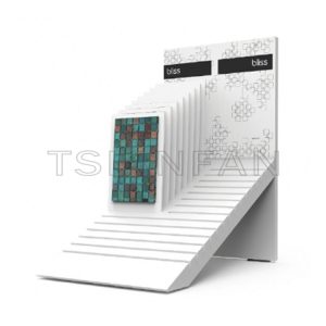 mosaic sample countertop waterfall display rack made in china-mt924
