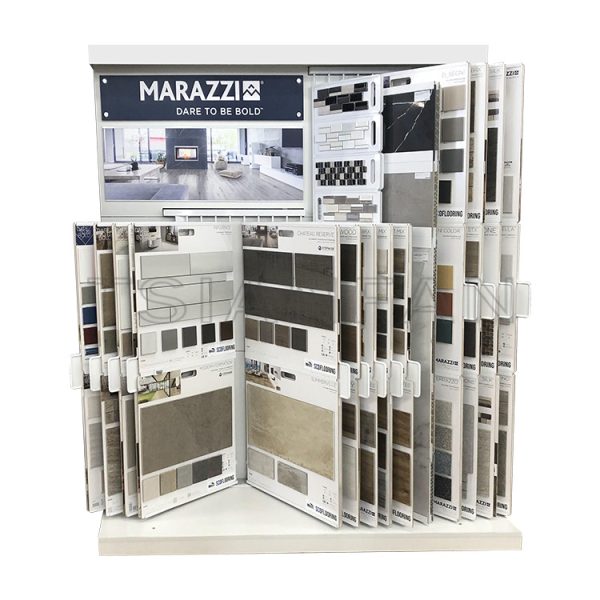 Exhibition hall turn the page mosaic tile show rack-MF013