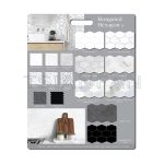Factory wholesale custom polygon tile creamic display mdf board PF005-56
