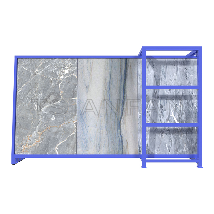 custom large slab rack custom metal frame tile marble push pull display rack- SD036