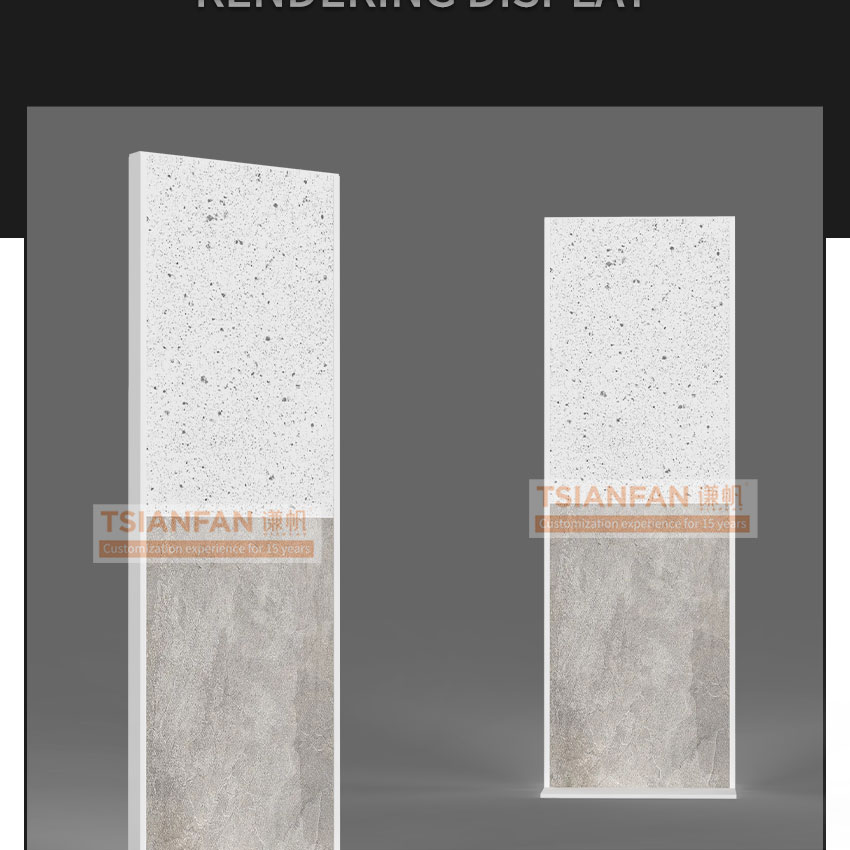 Large panel ceramic tile marble rotating display
