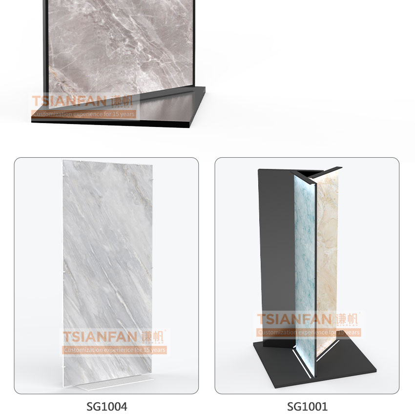 Large panel ceramic tile marble rotating display