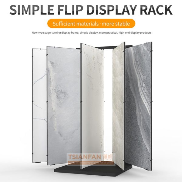 Ceramic tile page-turning book wings sliding simple display rack