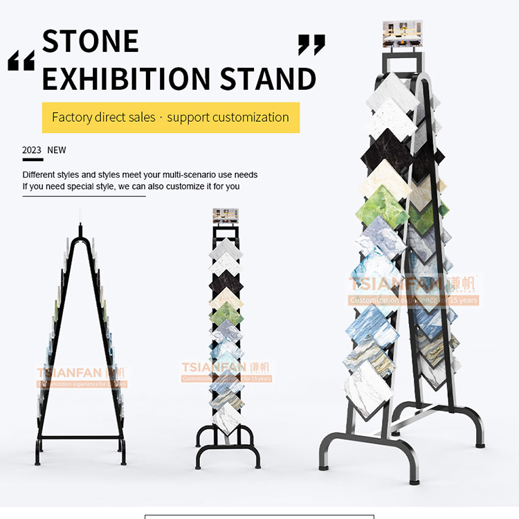 High-end custom ceramic tile and stone display stand