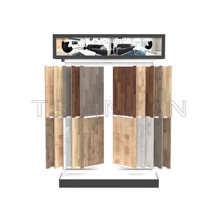 Showroom page turning display Wooden Flooring Sample Stand-WF3002