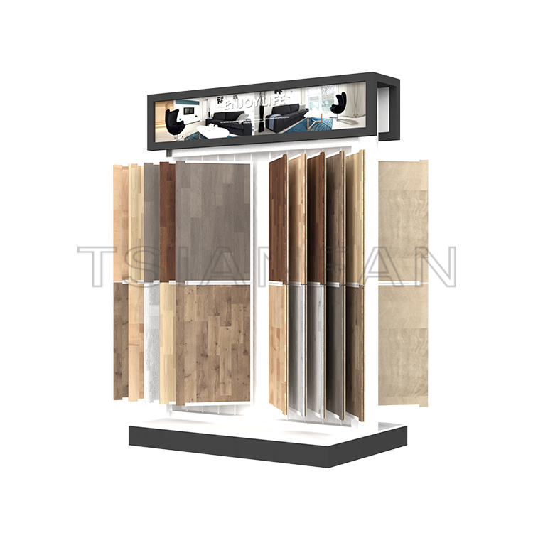 Showroom page turning display Wooden Flooring Sample Stand-WF3002