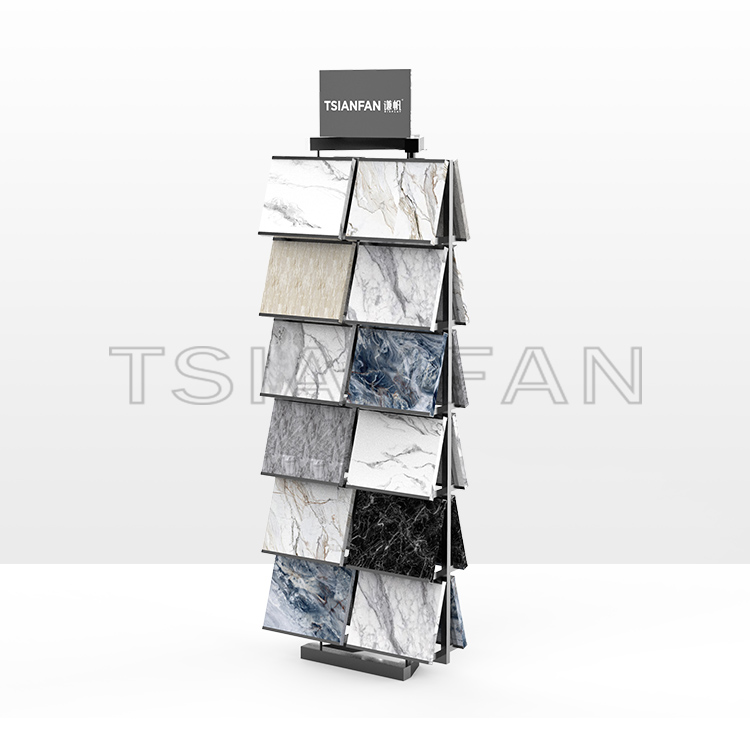 Rotating Waterfall Tile Marble rack Exhibition hall Design Artificial Stone Natural Stone Display Stand -SRL597