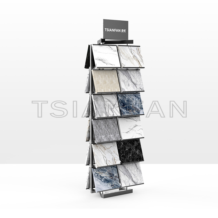 Rotating Waterfall Tile Marble rack Exhibition hall Design Artificial Stone Natural Stone Display Stand -SRL597