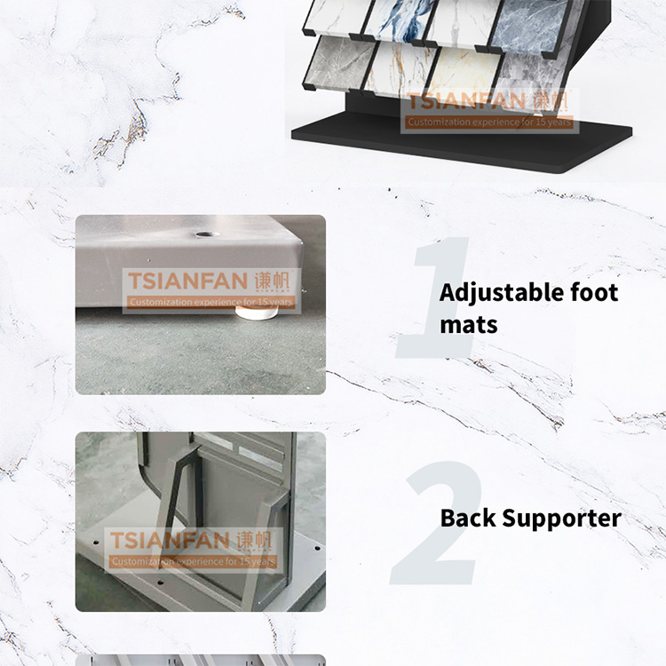 2023 New design marble Quartz-based granite samples tile slate stones display stand display frame