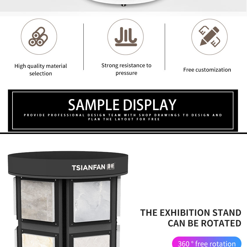 Customize rotatable display for quartz stone sample display frame-SG1010