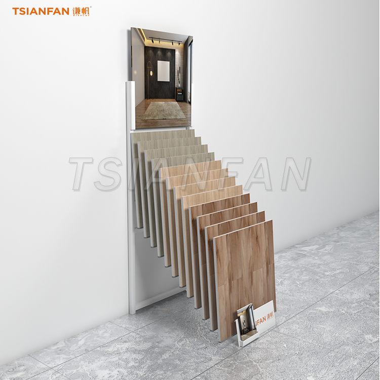 CT2131-tile display rack supplier wooden flooring display panels factory