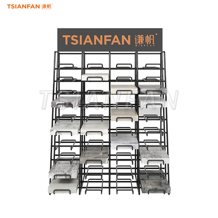 black granite stone table shelf for showroom-SRT010